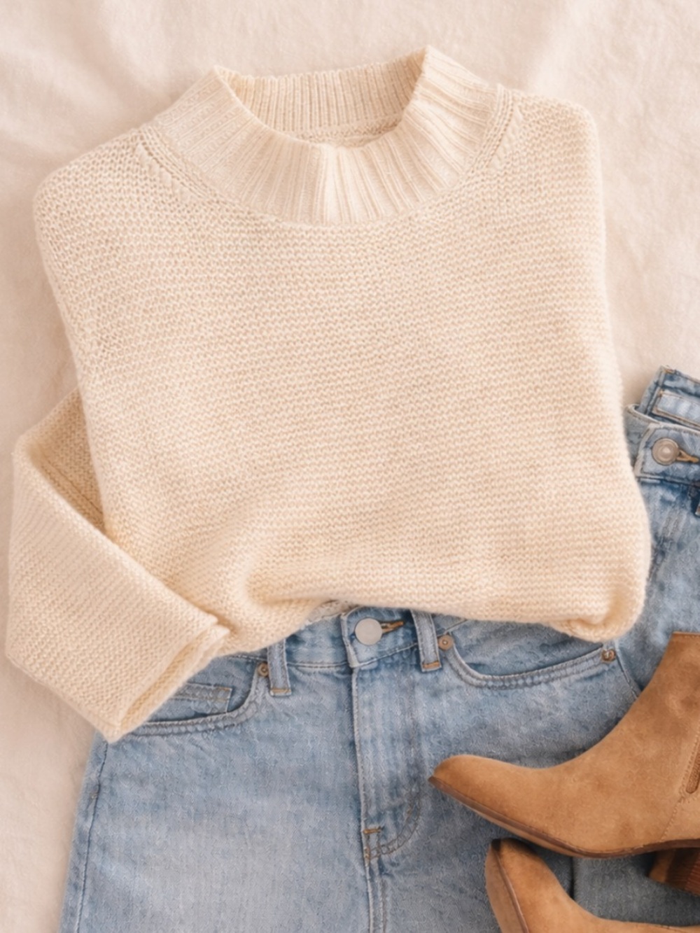 Rebecca Taylor Soft Cream Knit Sweater Cozy Minimalist Cowl Neck Small